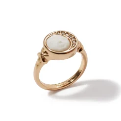 The Met Store Rings*Celestial Symbols Carved Mother-of-Pearl Signet Ring