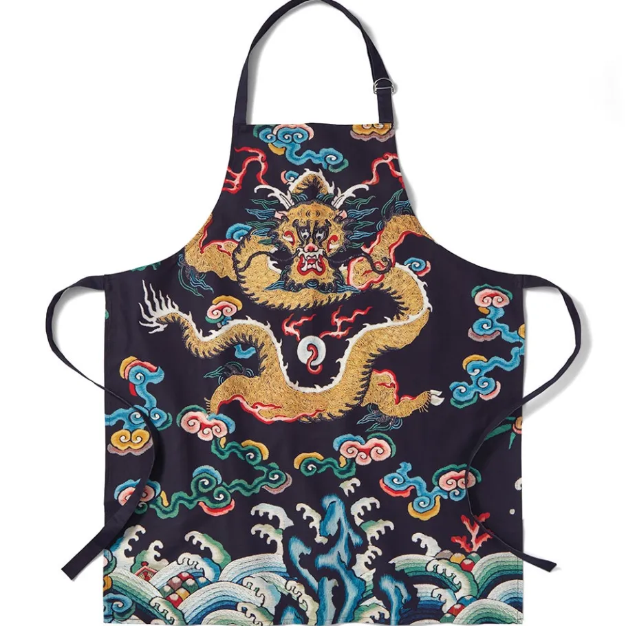 The Met Store Tableware*Chinese Dragon Rank Badge Apron and Tea Towel Set