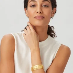 The Met Store Bracelets*Etruscan Lion Hinged Cuff Bracelet