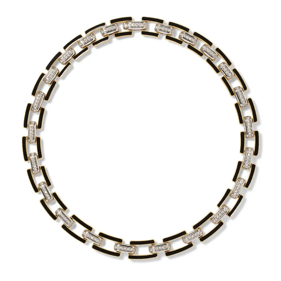 The Met Store Jewelry Sets*European Buckle Enamel Collar Necklace and Drop Earrings Set