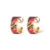 The Met Store Earrings*Favrile Tulip Enamel Hoop Earrings