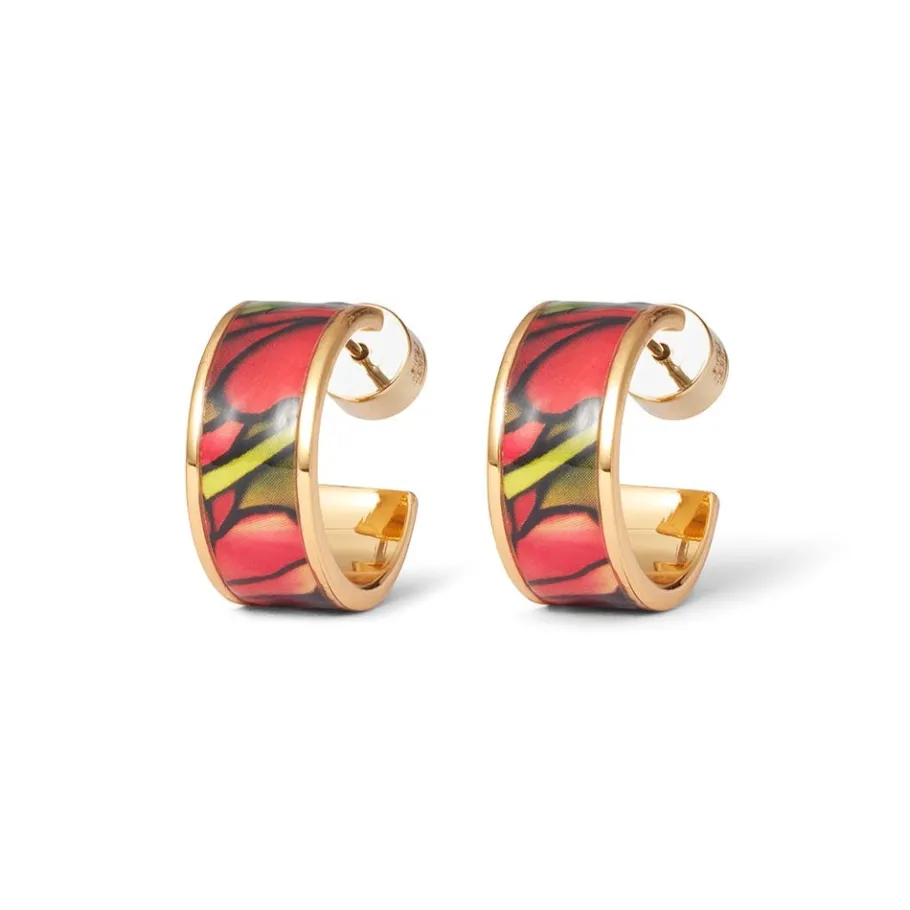 The Met Store Earrings*Favrile Tulip Enamel Hoop Earrings