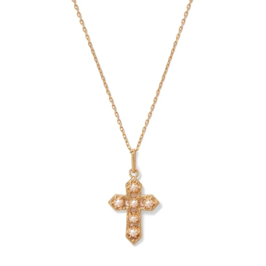 The Met Store Necklaces*Filipino Pearl Cross Pendant Necklace