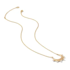 The Met Store Necklaces*Hammered Crescent Pearl Pendant Necklace