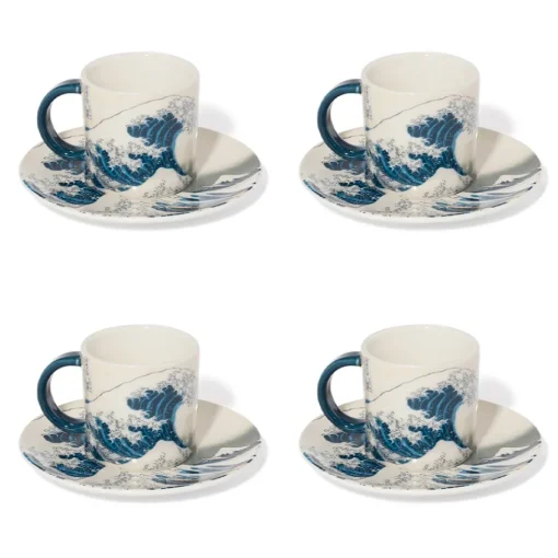 The Met Store Tableware*Hokusai Great Wave Espresso Cup and Saucer