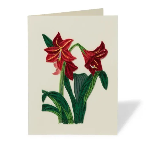 The Met Store Holiday Cards*Hybrid Amaryllis Quilled Holiday Card