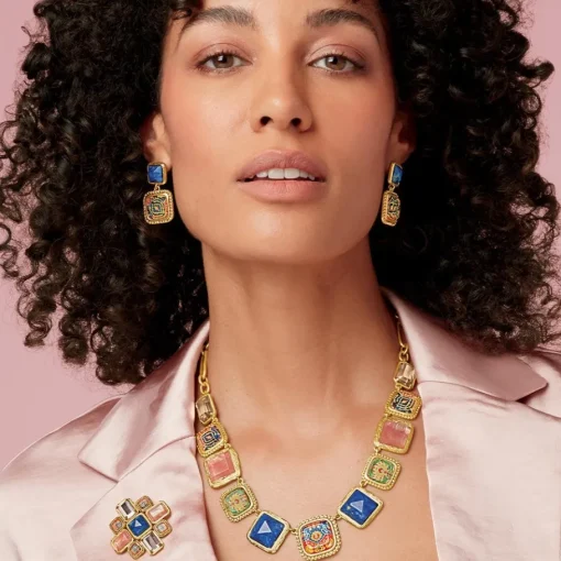 The Met Store Earrings*Kashan Carpet Square Drop Earrings