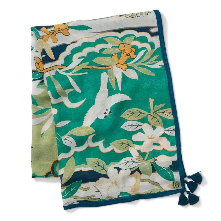 The Met Store Scarves & Wraps*Ming Birds and Flowering Branches Oversize Oblong Scarf