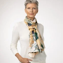 The Met Store Scarves & Wraps*Momoyama Cranes and Flowers Oversize Silk Shawl