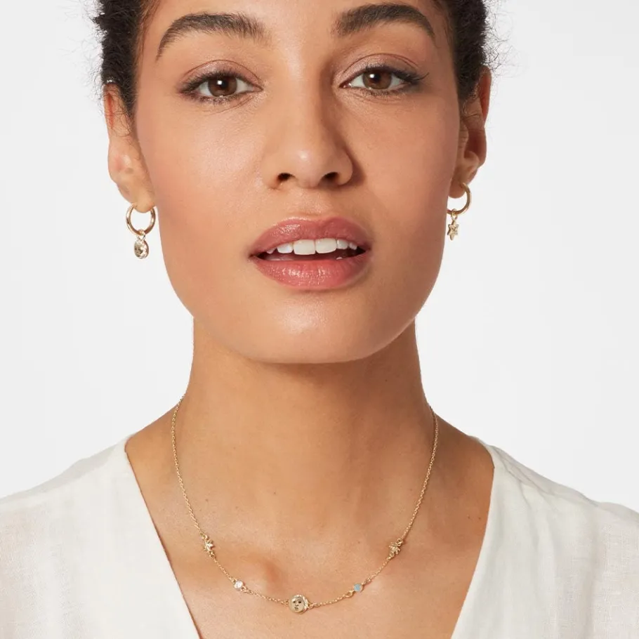 The Met Store Earrings*Moon and Star Hoop Earrings