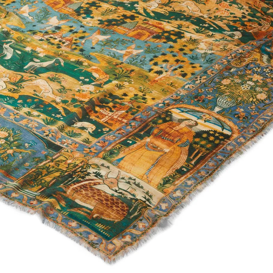 The Met Store Scarves & Wraps*Persian Pictorial Textile Oversize Oblong Scarf