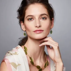 The Met Store Earrings*Sage Leaf Drop Earrings