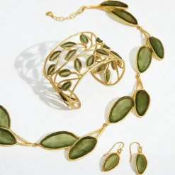 The Met Store Earrings*Sage Leaf Drop Earrings