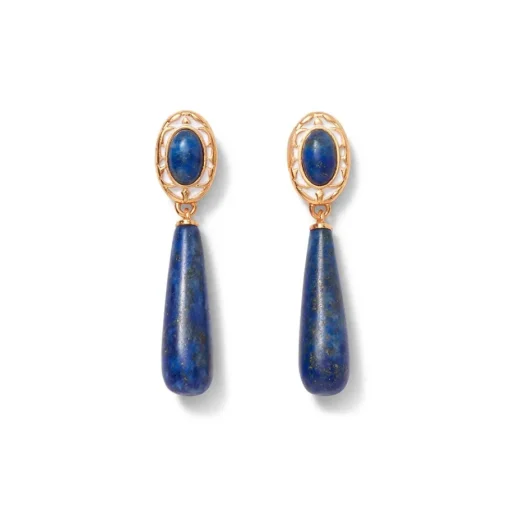 The Met Store Jewelry Sets*Spanish Baldric Lapis Braided Necklace and Elongated Drop Earrings Set