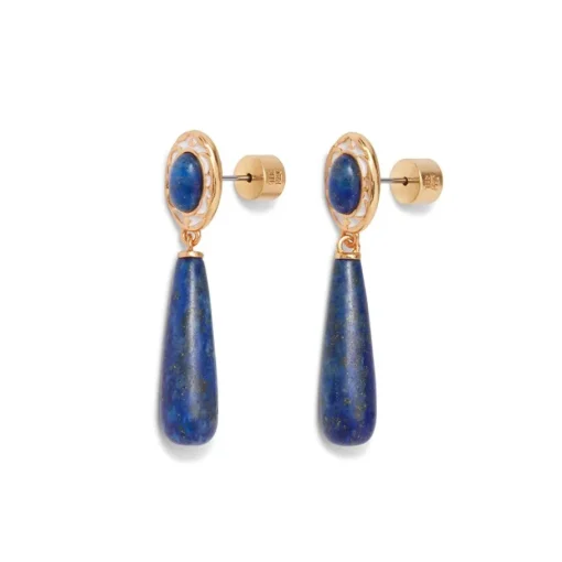 The Met Store Jewelry Sets*Spanish Baldric Lapis Braided Necklace and Elongated Drop Earrings Set