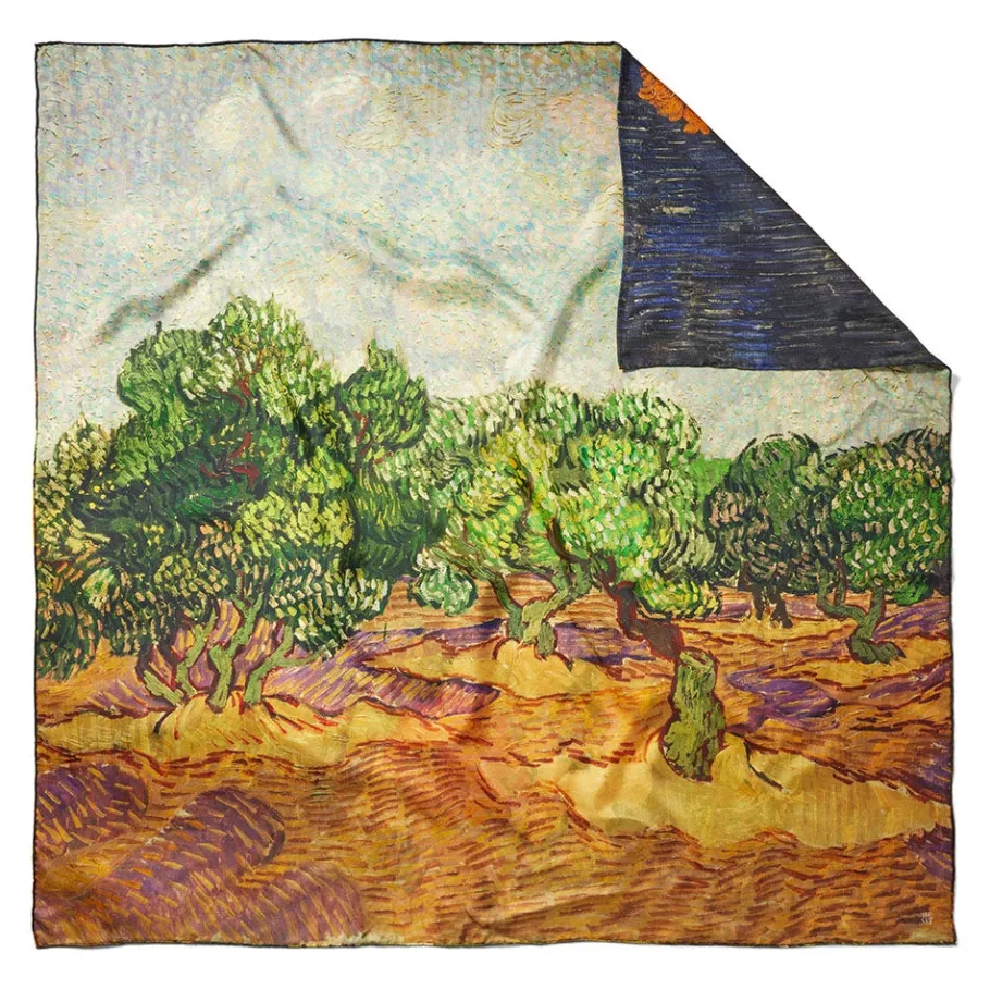 The Met Store Scarves & Wraps*Van Gogh Stylized Nature Double-Sided Square Silk Scarf