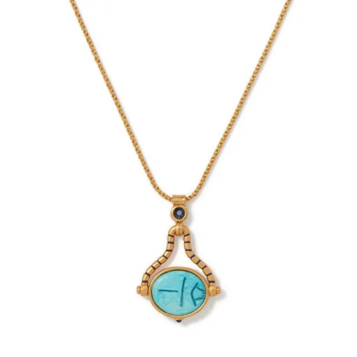 The Met Store Necklaces*Wedjat Eye Scarab Spinning Pendant Necklace