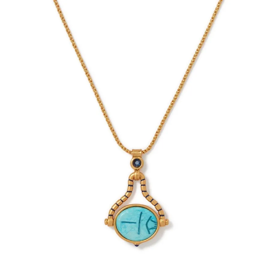 The Met Store Necklaces*Wedjat Eye Scarab Spinning Pendant Necklace
