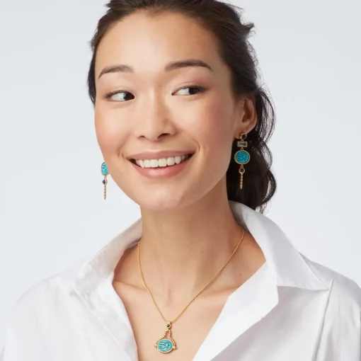 The Met Store Necklaces*Wedjat Eye Scarab Spinning Pendant Necklace