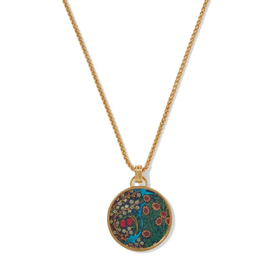 The Met Store Necklaces*William Morris Blackthorn Enamel Pendant Necklace