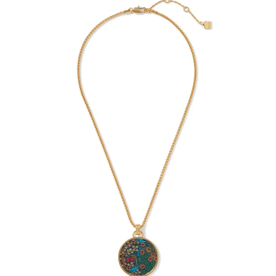 The Met Store Necklaces*William Morris Blackthorn Enamel Pendant Necklace