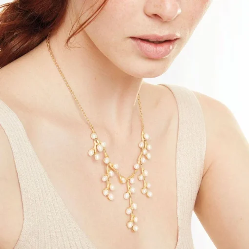 The Met Store Jewelry Sets*Willow Catkins Pearl Bib Necklace and Drop Earrings Set