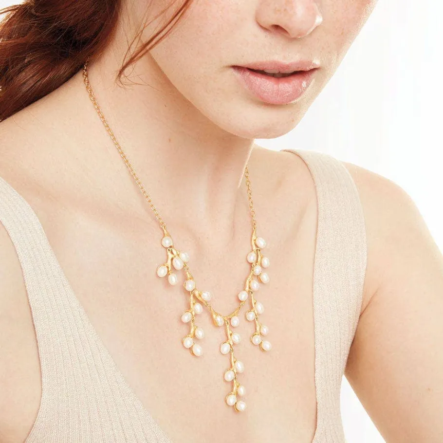 The Met Store Jewelry Sets*Willow Catkins Pearl Bib Necklace and Drop Earrings Set